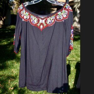 Embroidered Tunic has Amazing Neckline